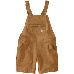 Carhartt Rugged Flex Relaxed Fit Canvas Ladies Salopette courte, brun, taille M pour Hommes