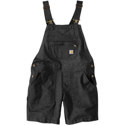 Carhartt Rugged Flex Relaxed Fit Canvas Ladies Salopette courte, noir, taille S pour Hommes