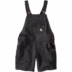 Carhartt Rugged Flex Relaxed Fit Canvas Ladies Salopette courte, noir, taille S pour Hommes