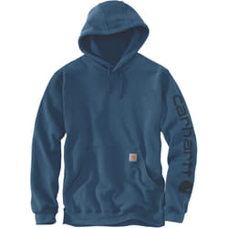 Carhartt Midweight Sleeve Logo 2025 Capuche, bleu, taille M pour Hommes