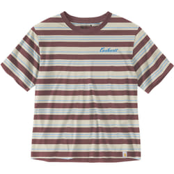 Carhartt Loose Fit Short-Sleeve Striped T-Shirt Femme, brun-beige, taille L pour Femmes