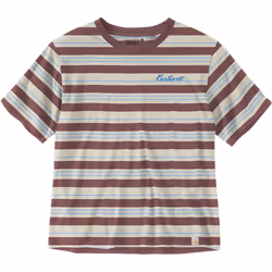 Carhartt Loose Fit Short-Sleeve Striped T-Shirt Femme, brun-beige, taille M pour Femmes