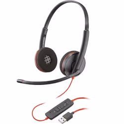 POLY Micro-casque Blackwire 3220 stéréo USB-A, Avec fil, Bureau/Centre d'appels, 87 g, Casque, Noir
