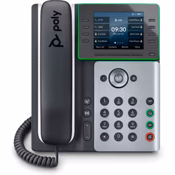 POLY Téléphone IP Edge E350 compatible PoE, Téléphone IP, Noir, Combiné filaire, 8 lignes, IPS, 8,89 cm (3.5")