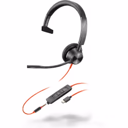 POLY 8X217AA, Avec fil, Bureau/Centre d'appels, 103 g, Casque, Noir