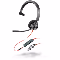POLY 8X218AA, Avec fil, Bureau/Centre d'appels, 103 g, Casque, Noir