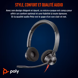 POLY Micro-casque Blackwire 3320 stéréo USB-C + adaptateur USB-C/A - Vue supplémentaire 5