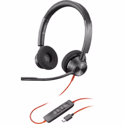 POLY Micro-casque Blackwire 3320 stéréo USB-C certifié Microsoft Teams + adaptateur USB-C/A, Avec fil, 20 - 20000 Hz, Casque, ...