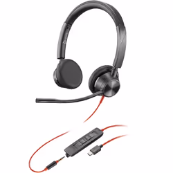 POLY Micro-casque Blackwire 3325 stéréo USB-C + connexion 3,5 mm + adaptateur USB-C/A, Avec fil, Bureau/Centre d'appels, 131  ...