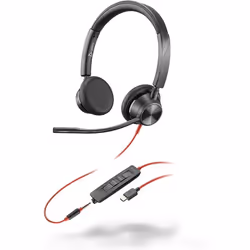 POLY Micro-casque Blackwire 3325 stéréo USB-C certifié Microsoft Teams + connexion 3,5 mm + adaptateur USB-C/A, Avec fil, Bur ...