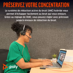 POLY Micro-casque Blackwire 8225 stéréo USB-C + adaptateur USB-C/A
