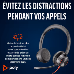 POLY Micro-casque Blackwire 8225 stéréo USB-C + adaptateur USB-C/A - Vue supplémentaire 5