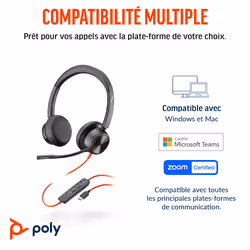 POLY Micro-casque Blackwire 8225 stéréo USB-C + adaptateur USB-C/A - Vue supplémentaire 7