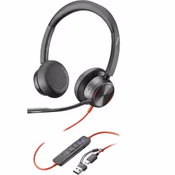 POLY 8X225AA, Avec fil, Bureau/Centre d'appels, 186 g, Casque, Noir