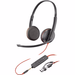 POLY 8X229AA, Avec fil, Bureau/Centre d'appels, 200 - 6800 Hz, 119 g, Casque, Noir