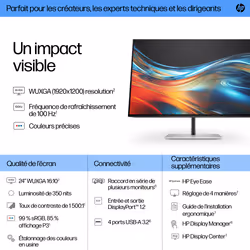 HP Écran WUXGA 24 pouces Série 7 Pro - 724pn - Vue supplémentaire 9