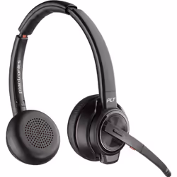 POLY Micro-casque Savi 8220 DECT UC USB-A 1 880-1 900 Mhz, Sans fil, Bureau/Centre d'appels, 160 g, Casque, Noir