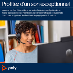 POLY Micro-casque Blackwire 5220 stéréo USB-C + connexion 3,5 mm + adaptateur USB-C/A - Vue supplémentaire 4