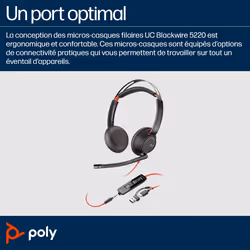 POLY Micro-casque Blackwire 5220 stéréo USB-C + connexion 3,5 mm + adaptateur USB-C/A - Vue supplémentaire 5