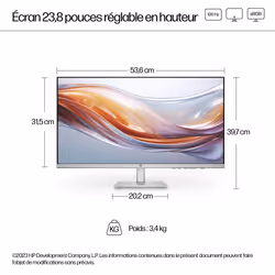 HP Series 5 23.8 inch FHD Height Adjust Monitor - 524sh - Vue supplémentaire 13