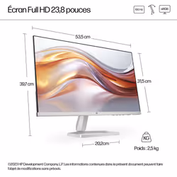 HP Series 5 23.8 inch FHD Monitor - 524sf - Vue supplémentaire 8