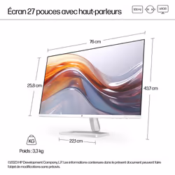 HP Series 5 27 inch FHD Monitor with Speakers - 527sa - Vue supplémentaire 8