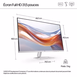 HP Écran Full HD 31,5 pouces Série 5 - 532sf - Vue supplémentaire 9