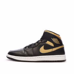 Air Jordan 1 Mid Baskets Noir/Doré Homme Nike