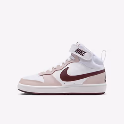 Baskets - Nike - Court Borough Mid 4 - Cuir - Bordeaux - Confort supplémentaire