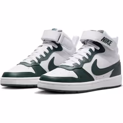 Chaussures - Nike - Court Borough Mid 2 - Blanc - Vert - Bande velcro