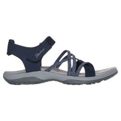 Sandales de trekking Skechers Femme Bleu - Modèle 163193-NVY - Bandes élastiques - Talon plat 2cm