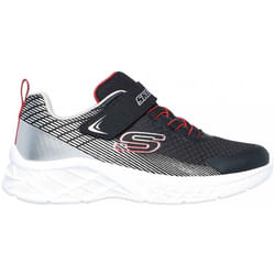 Basket à Scratch Enfant Skechers Zovrix Noir-Argent-Rouge