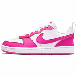 Baskets Blanches/Roses Fille Nike Court Borough