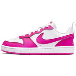 Baskets Blanches/Roses Fille Nike Court Borough