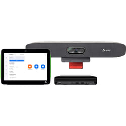 POLY Studio Small Room Bundle for Zoom Rooms: Studio R30 USB Video Bar and HP PC w/TC10 (ABB)