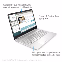 HP 15s-eq2110nf 15.6" PC portable Full HD Ryzen 5 5500U 16Go 512Go SSD Argent - Vue supplémentaire 10