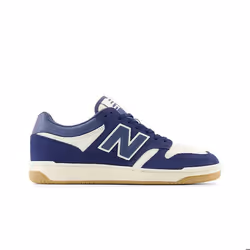 Basket pour adulte - NEW BALANCE - BB480 Bleu - Homme - Lacets - Plat - Cuir