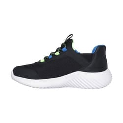 Basket Basse - SKECHERS - Bounder Brisk Burst - Noir Bleu Lime - Lacets extensibles - Confort exceptionnel