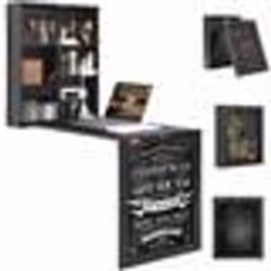 Table Murale Rabattable - VEVOR - Bureau Mural Rabattable Bureau Rabattable Mural 60x165x75 cm Tableau Noir