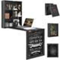 Table Murale Rabattable - VEVOR - Bureau Mural Rabattable Bureau Rabattable Mural 60x165x75 cm Tableau Noir