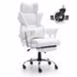 Chaise de Bureau en Cuir - VEVOR - Chaise de Bureau Fauteuil de Direction Ergonomique Inclinable Repose-Pieds
