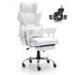 Chaise de Bureau en Cuir - VEVOR - Chaise de Bureau Fauteuil de Direction Ergonomique Inclinable Repose-Pieds