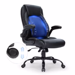 Chaise de Bureau en Cuir - VEVOR - Chaise de Bureau Fauteuil de Direction Ergonomique avec Soutien Lombaire
