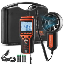 Anemometre - VEVOR - Anémomètre Portable Numérique Mesure de Vitesse du Vent CFM -10℃ à 60℃ LED