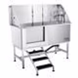 Baignoire pour Chien  - VEVOR -  Baignoire Toilettage Chien Animaux Compagnie 15748mm Inox Escalier Gauche