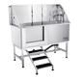 Baignoire pour Chien  - VEVOR -  Baignoire Toilettage Chien Animaux Compagnie 15748mm Inox Escalier Gauche