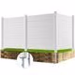 Clôtures de jardin-VEVOR-blanc127x127cm-PVC-Piquets Métalliques Accessoires pour Sols Souples Poubelles
