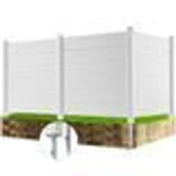 Clôtures de jardin-VEVOR-blanc127x127cm-PVC-Piquets Métalliques Accessoires pour Sols Souples Poubelles