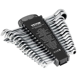 Jeu de Clés Mixtes 16 PCs-VEVOR-Clés à Cliquet Métrique 8-24 mm Ensemble de Clés en Acier Cr-V- avec Support de Rangement