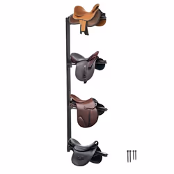 Support de Selle Cheval-VEVOR-4 Niveaux-Porte-selle Anglais Western Mural Peu Encombrant Rangement de Couverture et Coussin